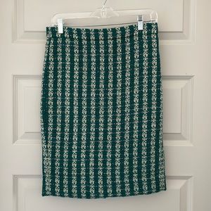 J crew green tweed pencil skirt